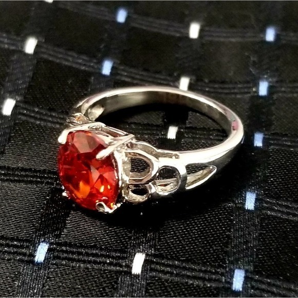 New stainless steel ring with red color CZ‎ 8 - Picture 1 of 6